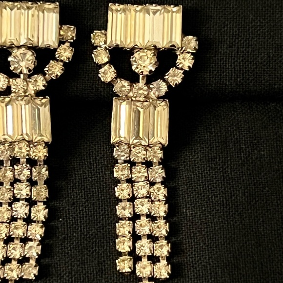 Dangling Rhinestone Earrings - Picture 3 of 12